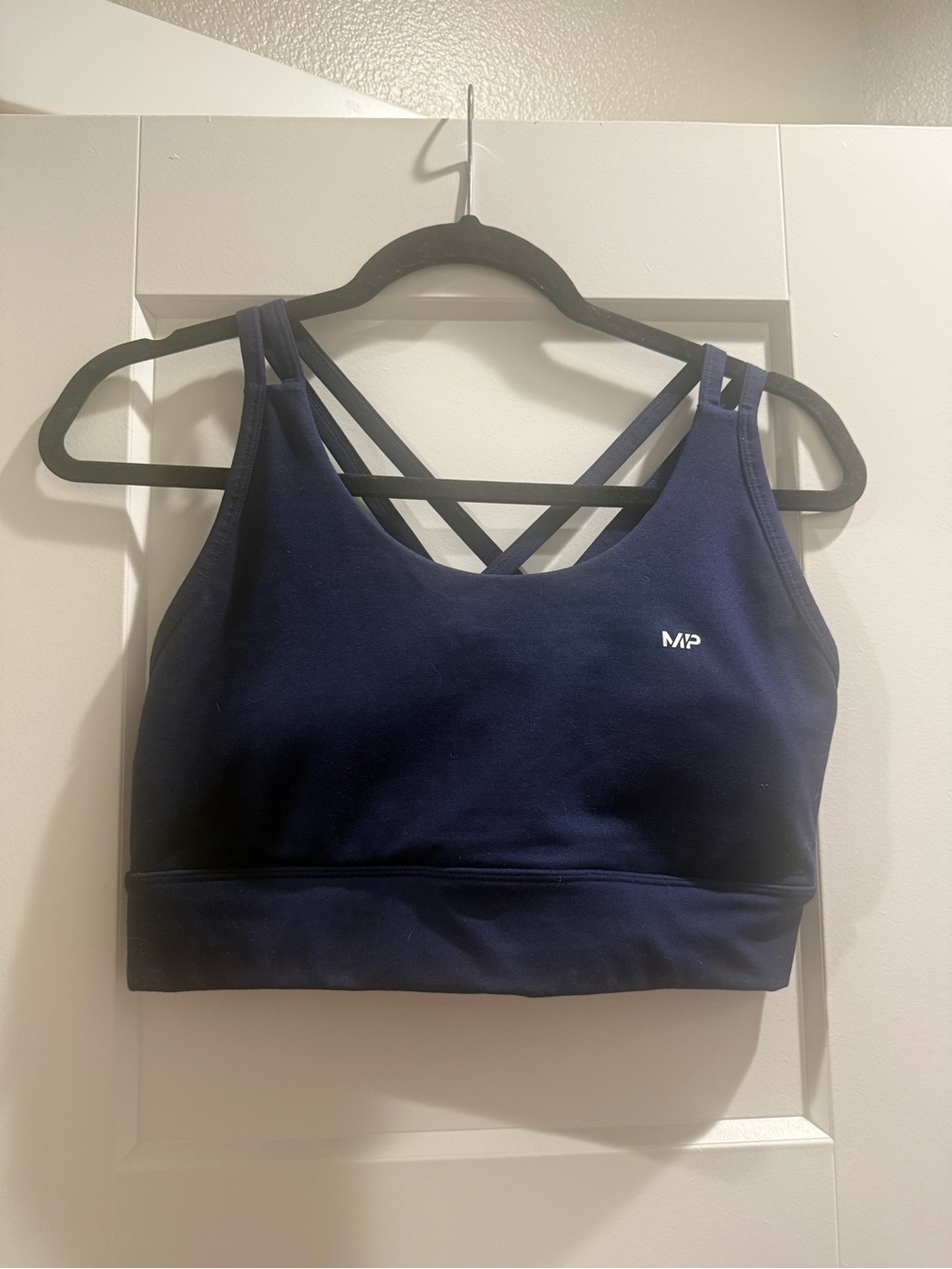 Navy Crisscross Back Support Sports Bra